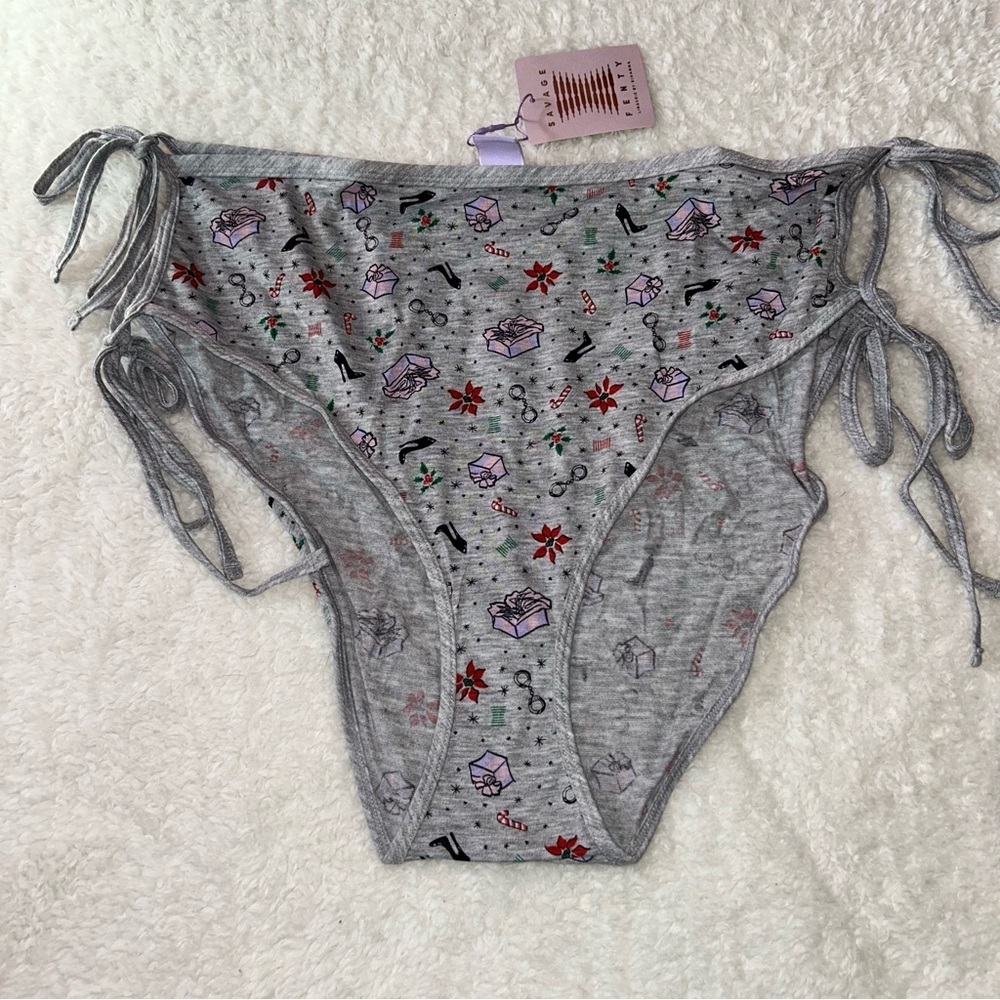 Savage X Fenty ‘Tis The Savage Side Tie Hot Short Holiday Sleepwear 2X NWT